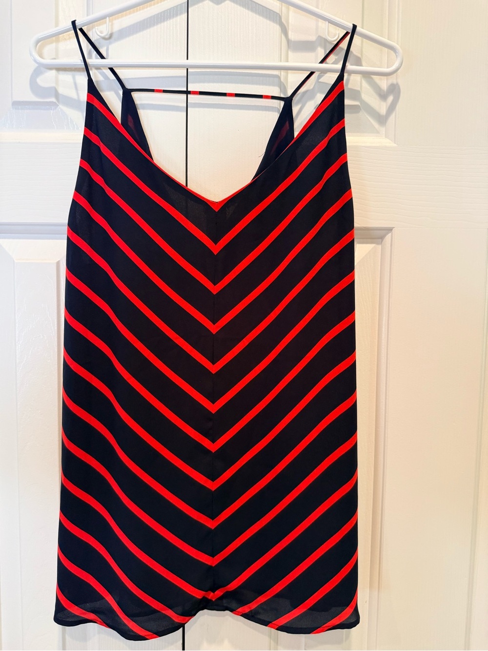 LOFT Navy Tank Top with Red Trim - Picture 1 of 6